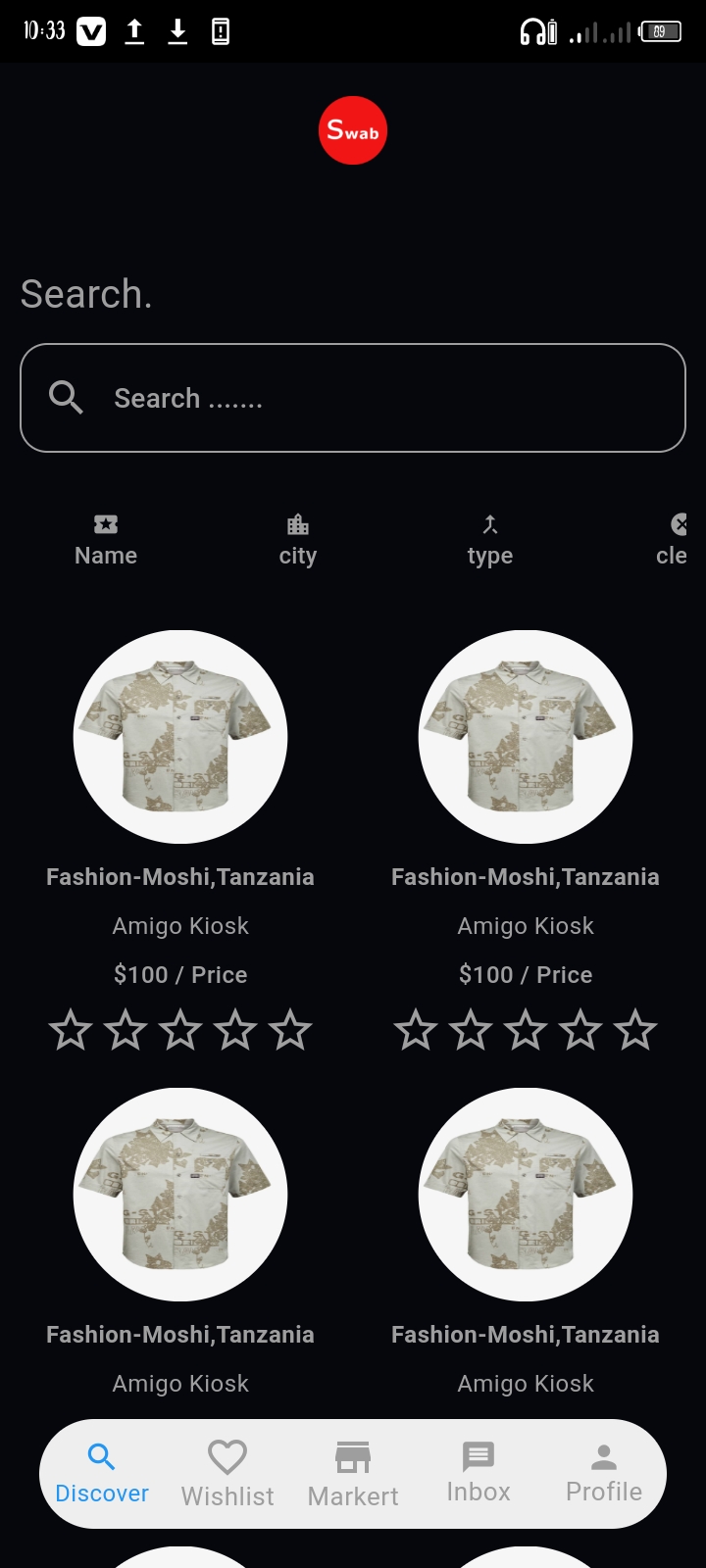 Swab App Screenshot – Digital Marketplace for Shops and Kiosks